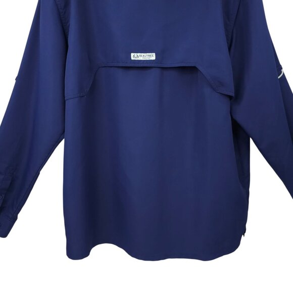 Realtree Fishing Shirt Men L Performance Vented Back Flap Pockets Long Sleeve - Picture 16 of 16